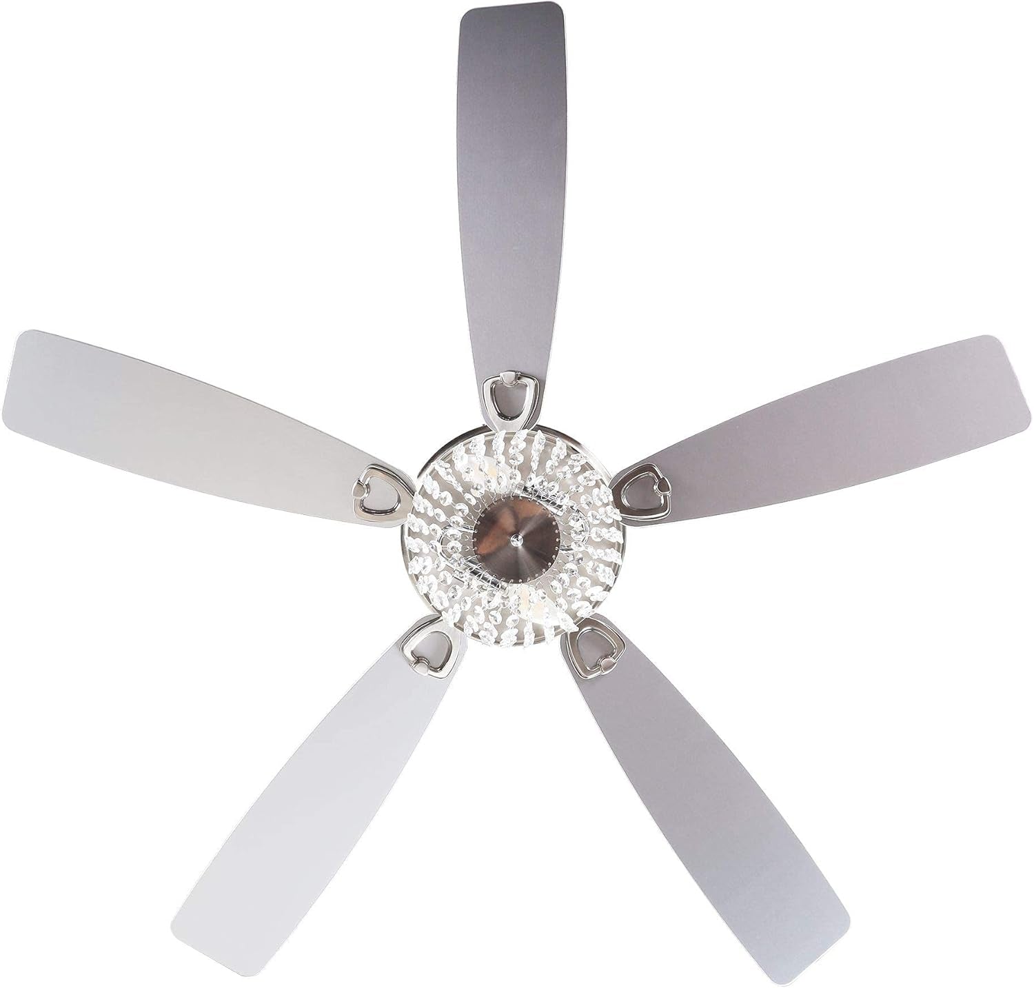 Ceiling Fans with Lights and Remote Flush Mount Ceiling Fan with Light for Bedroom Low Profile Chandelier Ceiling Fans, 48 Inch, Brushed Nickel